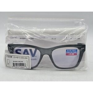 SAV - Blue Light Reader Glasses - Blue - EVKB13-300-444 +3.0 Lens